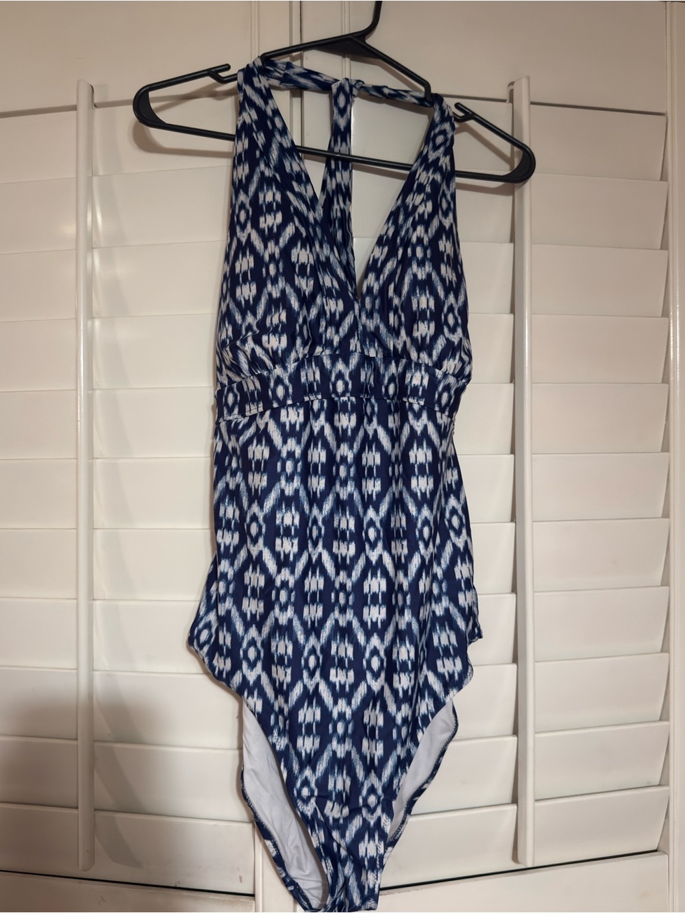 Blue & White Ikat One-Piece Swimsuit